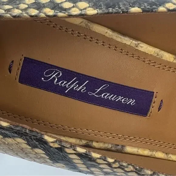 Ralph lauren purple label Armissa Ayers python pumps heels sz 38